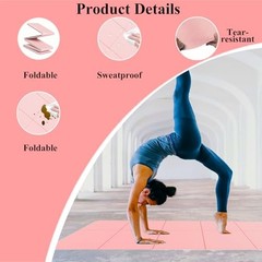 Yoga Mat for Travel, Non-Slip Yoga Mat, Exercise Mat 1/4″ Thick Yoga Mat pink