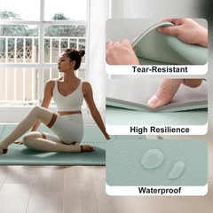 Yoga Mat 72×24 Inches Extra Thick Non Slip TPE Fitness Mat with Storage Bag