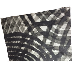 Lululemon Yoga Towel, Large, Black White Abstract Lines Brush Stream Silver