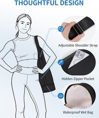Puffy Yoga Mat Bag Yoga Gym Bags for Women Men, Full-Zip Pilates Bag with Wet…