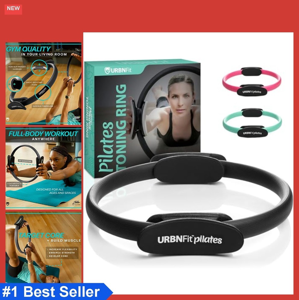 Pilates Ring – 12″ Magic Circle W/Dual Grip, Foam Pads for Inner Thigh Workout,