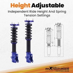 Coilovers for Honda Civic 2006-2011, for Acura CSX 2006-2011, Height Blue