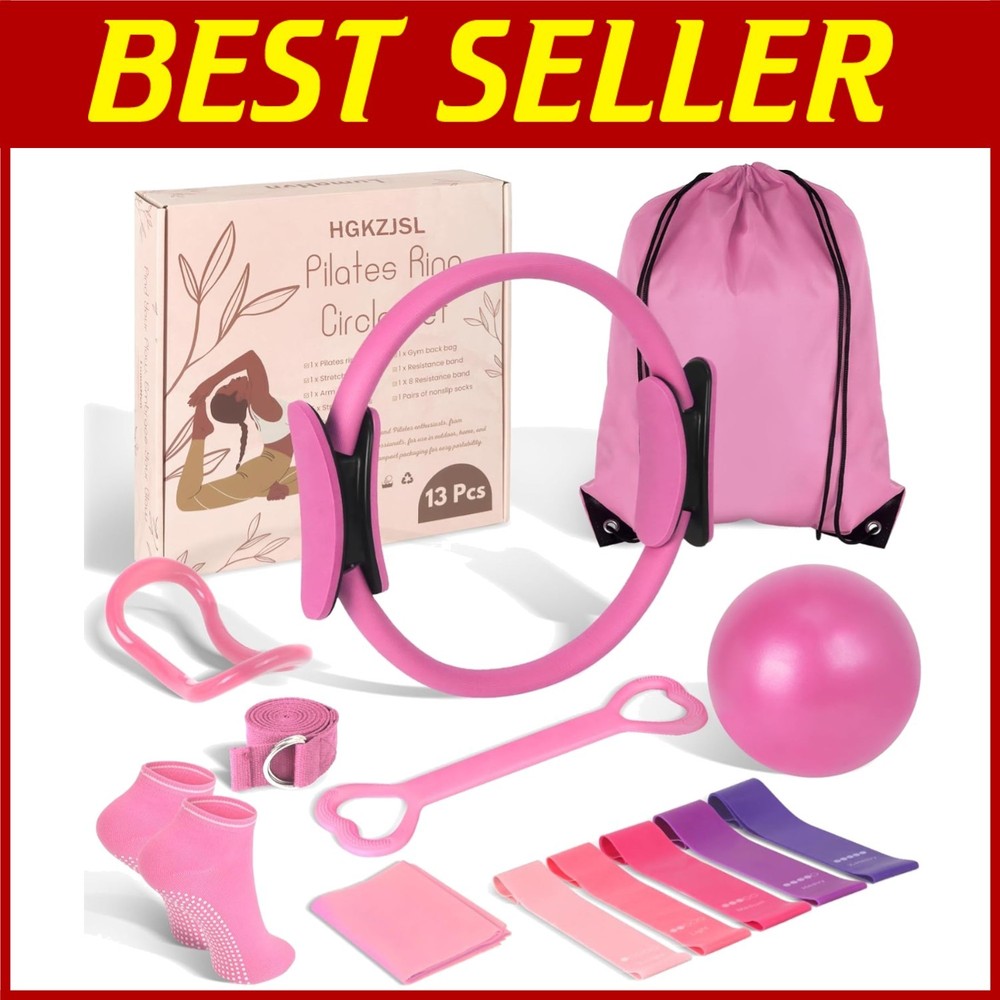 Pink Pilates Ring and Ball Set for Beginners#