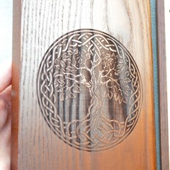 Sadhu Board with Thermal Ash “Tree of Life” Copper Nails 10 mm/0.4 inch