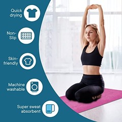 Hot Pink Non-Slip Yoga Towels with Grip Dots – Super Hot Pink