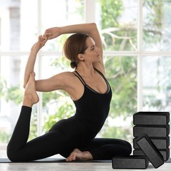 20 Pcs Foam EVA Yoga Blocks Lightweight Non-Slip Supportive Black