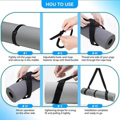 ADJUSTABLE YOGA MAT STRAP CARRIER Thick Wide Travel Gym Carrying Dual Function