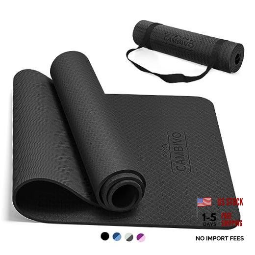 Yoga Mat for Women Men Kids, 1/3 & 1/4 & 2/5 Inch Extra 72*24*0.24 inch Black
