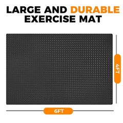 4x6ft Gym Floor Mat 10mm Thick – Large TPE/NPE Foam 4ft x 6ft x 10mm, black