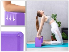EXERZ Yoga Blocks 2pcs Gym Bricks High Density EVA Foam 9 x 6 x 3 inch, Purple