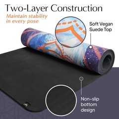 Yoga Mat with Strap Non-Slip 6mm Thick, Premium Suede & TPE Tree-of-Life Root…