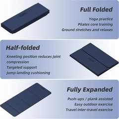 Foldable Yoga Mat,74″Lx32″Wx1/3″Thick,Folding Exercise Mat,Non-slip Wide Pila…