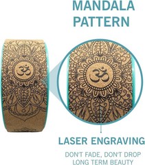 13″ Yoga Wheel 4 Pack Cork/Turquoise + Guide – Deep Stretch & Strength
