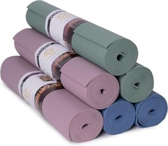 Voyage Yoga Mat 6 Pack 72″ x 24″ Professional Studio & Gym Bulk Yoga Mats 5mm