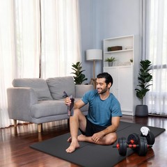 Large Yoga Mat (6’x4′) Extra Wide Workout Mat for Home, Non Slip Fitness & Ex…