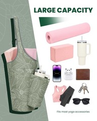 Yoga Mat Bag Women Drawstring Pocket Adjustable Strap Workout Carrier
