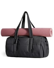 Reiki Gym Bag for Women Puffy Yoga Mat Travel Large 24L 24L-Jet Black