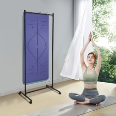 Yoga Mat Holder Hanging, Floor Rolling Yoga Mat Cart Large Capacity Storage Rack