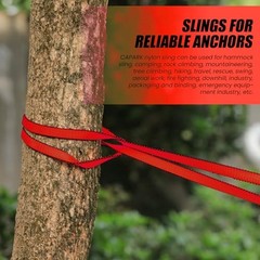 18MM Nylon Climbing Slings Runners 23 kN Strong Webbing 24inch/60cm 2PCS Red