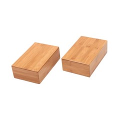 2 Pieces Bamboo Yoga Block Yoga Training Assistive Equipment Lightweight