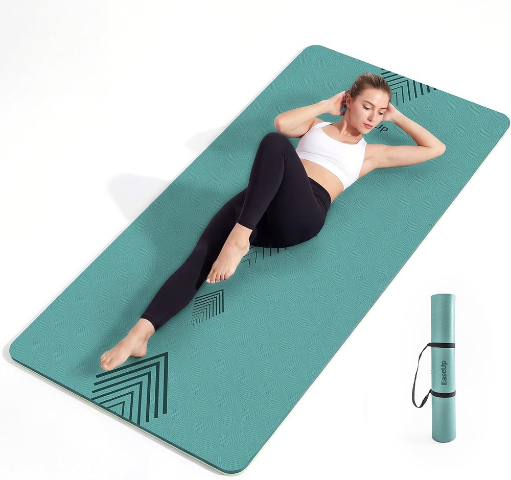 EaseUp Large yoga mat,73’x35.5’x0.4’,extra thick and wide,10mm pilates mat
