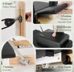 Pilates Reformer, Wooden Reformer Pilates Machine with Tower & Mat