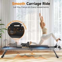 Pilates Reformer Machine, Home Pilates Equipment, Foldable Pilates Reformer