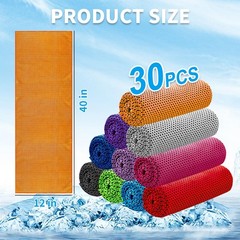 LUYI 30 Pack 40″x12″ Cooling Towels for Neck and Face, Microfiber Soft Breath…
