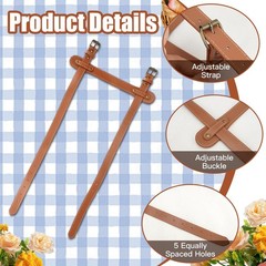 3PCS Outdoor Picnic Blanket Carry Strap, 24.4inch Leather Blanket Straps for …