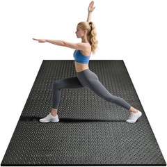 4x6ft Gym Floor Mat 10mm Thick – Large TPE/NPE Foam 4ft x 6ft x 10mm, black