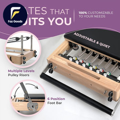 Foldable Pilates Reformer Machine for Home Workouts Wooden Pilates Reformer