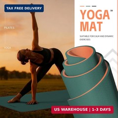 Yoga Mat Non Slip, Anti-Tear 1/4″ & 2/5″ Thick TPE Yoga Mats for Women and Men,