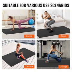 VEVOR Exercise Mat Non Slip Yoga Mat Gym Fitness Pilate Workout Mat (8x6ft)