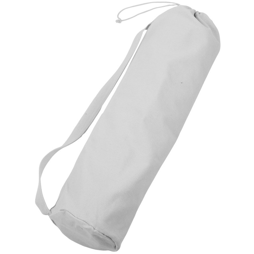 Stylish White Yoga Mat Carrier with Comfortable Strap for Easy Transport