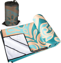 Yoga Towel with Corner Pockets, Non Slip Grip Dots Absorbent Hot Yoga Mat Towels