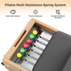 Home Pilates Reformer Machine with Jump Board & Accessories, Supports 440 LBS