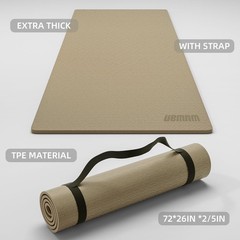 10 mm Yoga Mat 72″x26″ TPE Non-Slip Exercise Mat 0.4″ Thick, Easy-to-Carry Fi…