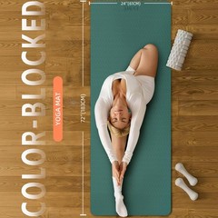 Yoga Mat Non Slip, Anti-Tear 1/4″ & 2/5″ Thick TPE Yoga Mats for and Men, a s…