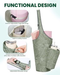 Yoga Mat Bag Women Drawstring Pocket Adjustable Strap Workout Carrier