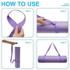Deekin 4 Pcs Yoga Mat Straps 59 x 1.6 inches, Black, Blue, Purple and Green