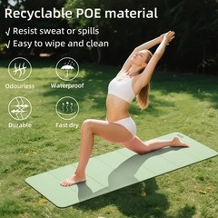 1/2 Inch 70″x24″ Foldable TPE Yoga Mat, Thick Non Slip Pilates Mat