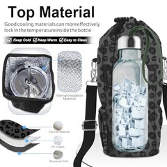 Cute Water Bottle Holder with Strap 24 32 40oz Insulated Water Leopard Print