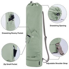 Yoga Mat Bag with Water Bottle Pocket and Bottom Wet Pocket, Exercise Yoga Ma…