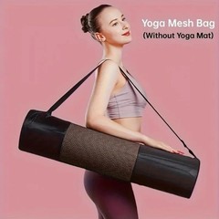Breathable Yoga Mat Mesh Bag with Shoulder Strap Durable Oxford Fabric Black