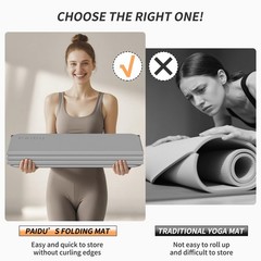 PAIDU Foldable Fitness Yoga Mat | 2/5 10MM Extra Thick | SGS Certified Non-Sl…