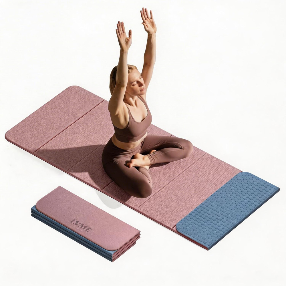 Foldable Non-Slip Yoga Mat 8mm Thick, Travel-Friendly, Eco-Friendly, Odorless