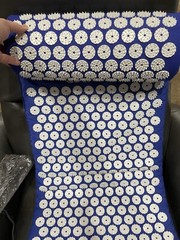 Massage Mat Linen Lotus Spike Acupressure Sports Cushion Blue & White Used
