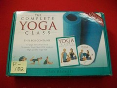 THE COMPLETE YOGA CLASS BY GARY BROMLEY-BOOK, DVD, YOGA MAT BRAND NEW-NEVER USED