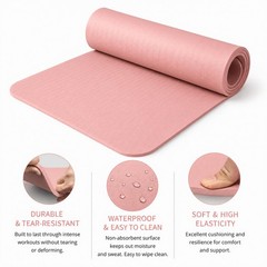 Thick TPE Yoga Mat 1/3 Inches (8mm), Non-Slip Eco-Friendly Workout Mat with C…