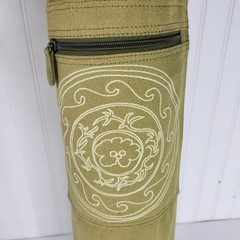 Vtg Gaiam Purple Anti Slip Yoga Mat Green Canvas Carry Bag Pilates Fitness